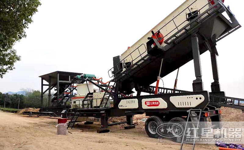 时产100吨的可以移动的河卵石制砂生产线 时产100吨的可以移动的河卵石制砂生产线