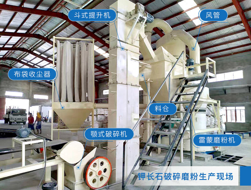 钾长石破碎磨粉现场 钾长石破碎磨粉现场