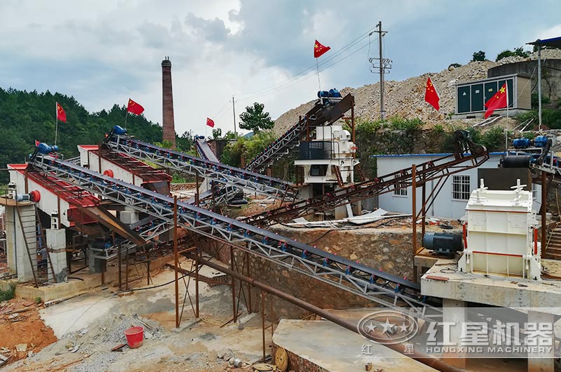 大型石料打沙生产线客户现场实拍 大型石料打沙生产线客户现场实拍