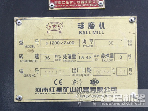1200-2400型球磨机，功率，转速，处理量，装球量