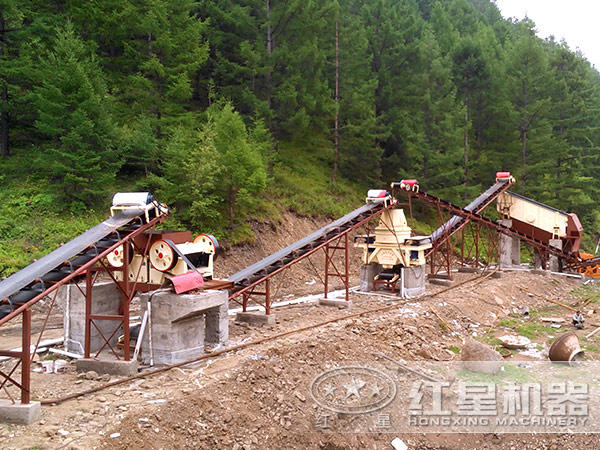 时产200--500麻石破碎制砂生产线现场作业图 时产200--500麻石破碎制砂生产线现场作业图