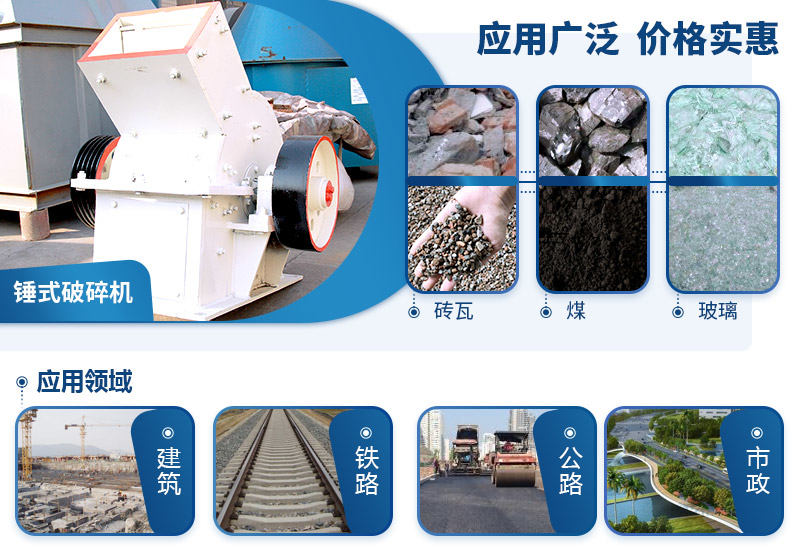 锤式破碎机应用于一百多种物料 锤式破碎机应用于一百多种物料