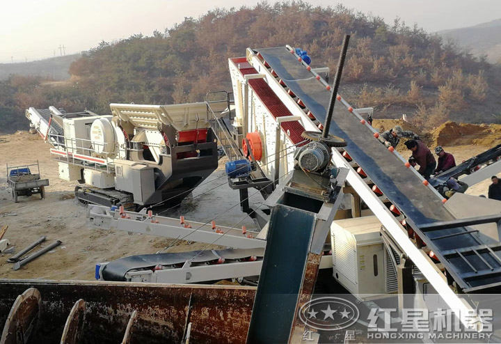 履带移动破碎筛分一体机双体协作 履带移动破碎筛分一体机双体协作