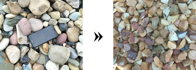鹅卵石破碎前后 鹅卵石破碎前后