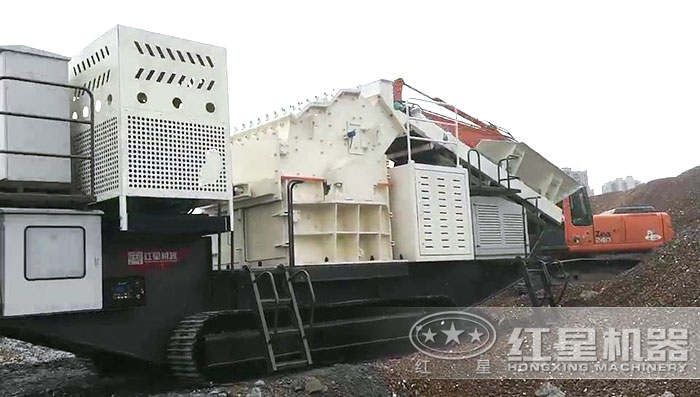 履带移动细碎机处理建筑垃圾现场 履带移动细碎机处理建筑垃圾现场