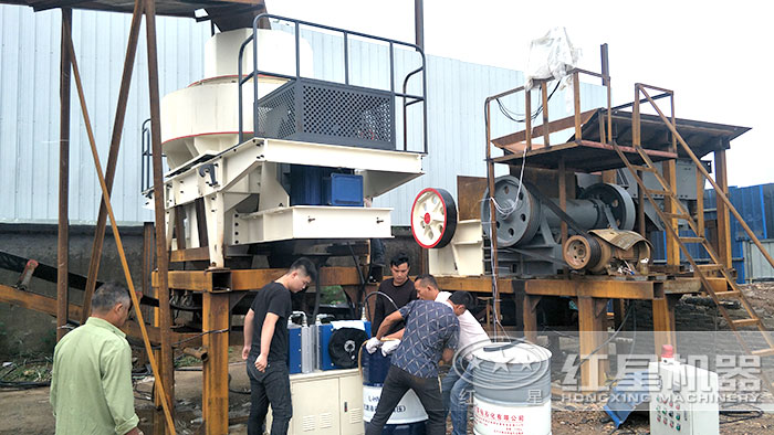 固定式大型碎砂机施工作业现场 固定式大型碎砂机施工作业现场