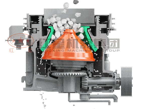 石灰石液压圆锥破碎机的工作原理 石灰石液压圆锥破碎机的工作原理