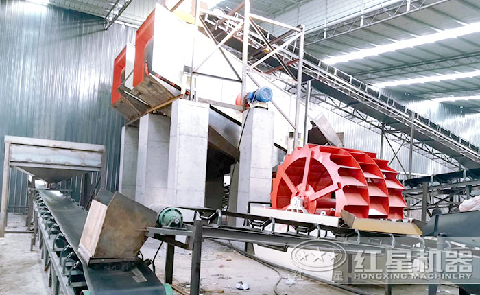 三轮斗洗砂机作业现场 三轮斗洗砂机作业现场