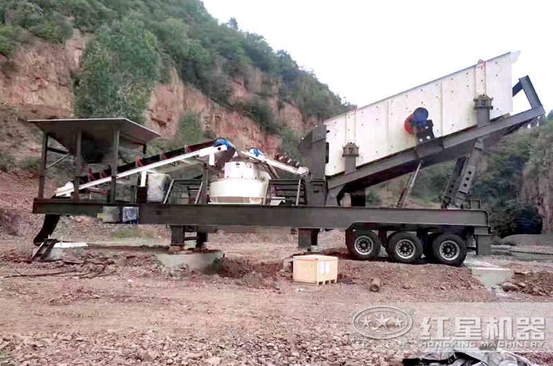 车载移动式制砂机，又叫移动打砂机（搭载VSI制砂机）