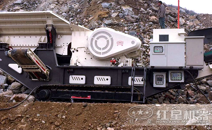 履带移动石子机破碎现场——智能操控，更安全