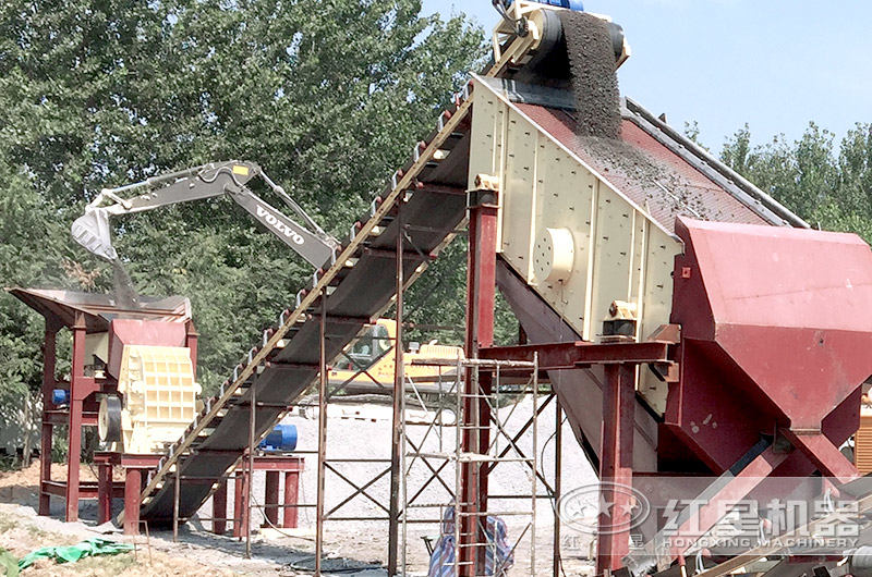 锤式破碎机+振动筛 锤式破碎机+振动筛