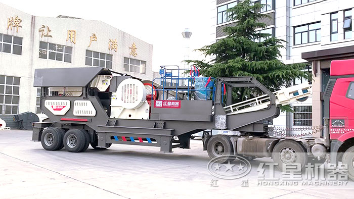 轮胎移动颚式破碎机车头牵引 轮胎移动颚式破碎机车头牵引